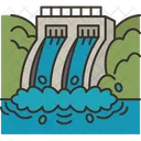 Hydroelectric Dam Water Icon