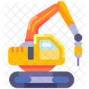 Hydraulic Breaker Digger Machine Icon