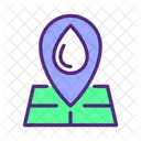 Hydrological Map Water Droplet Map Pin Icon