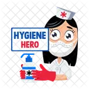 Hygiene Hero Sanitizer Cleaning Icon