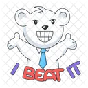 I Beat It Working Bear Happy Bear Symbol