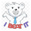 I Beat It Working Bear Happy Bear Icône