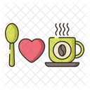 I Love Coffee Hot Coffee Love Icon