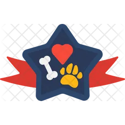 I Love Dog Competition Reward Badge  Icon