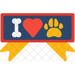 I Love Dog Competition Reward Badge Sticker  Icon