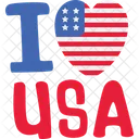 I Love Usa 4th Of July Independence Day Icon