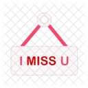 I Miss You Hanging Miss Receptionist Icon