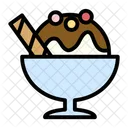 Ice Flakes With Syrup Summer Dessert Icon