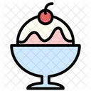 Ice Flakes With Syrup Summer Dessert Icon