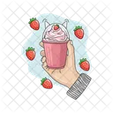 Ice Cream Plastic Cup Strawberry Ice Cream Icon