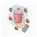 Ice Cream Plastic Cup Strawberry Ice Cream Icon