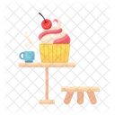 Ice cream and coffee cup on table  Icon