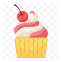 Ice cream bowl with cherry  Icon