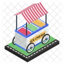 Ice Cream Cart Ice Cream Stall Street Vending Icon