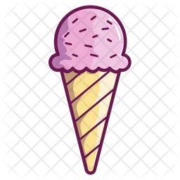 Strawberry Ice Cream Cone  Icon