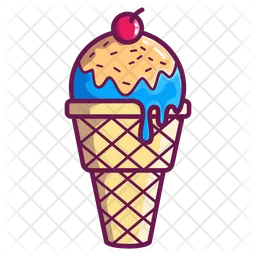 Waffle Scoop Ice Cream Cone  Icon