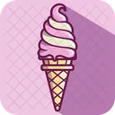 바닐라 아이스크림을 곁들인 딸기  아이콘