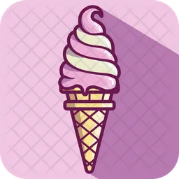 바닐라 아이스크림을 곁들인 딸기  아이콘