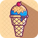 와플 국자 아이스크림 콘  아이콘