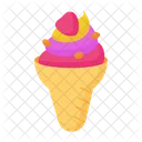 Ice Cream Cone Nuts Waffle Icône