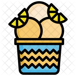 Ice Cream Cup Lemon  Icon