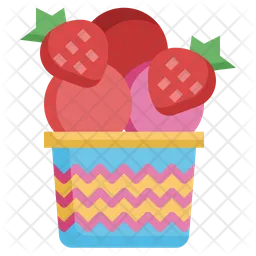 Ice Cream Cup Strawberry  Icon