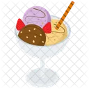 Ice Cream Glass Frozen Dessert Ice Cream Scoops Icon