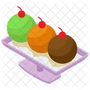 Ice Cream Platter Frozen Dessert Ice Cream Scoops Icon