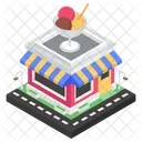 Ice Cream Shop Ice Cream Store Building Icon