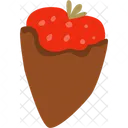 Ice cream with strawberry  Icon