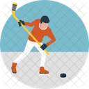 Sportsman Hockey Player Icon