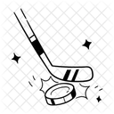 Ice Hockey Puck Stick Icon