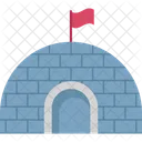 Igloo Igloo With Flag Snow House Icon
