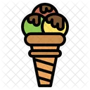 Icecream Dessert Sweet Food Summer Cone 아이콘