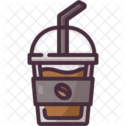 Iced coffee icons outline style / Iced coffee vector