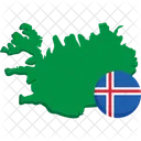 Iceland Map Flag Icon