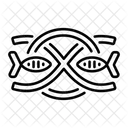 Un Icono De Estilo De Linea Del Simbolo De Ichthys Icono