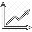 Ícone de gráfico de crescimento em estilo de contorno  Ícone