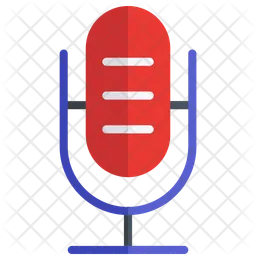 Ícone plano de microfone  Ícone