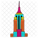 Vibrant Empire State Building Illustration Iconic Skyscraper New York City Landmark Icon