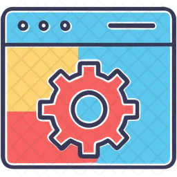 Icono de configuración UIUX en un navegador web  Icono