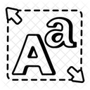 Icono dibujado a mano de moda de la herramienta de fuente  Icono