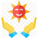 Iconos De Mano Icono De Sol Cuidado Icono