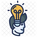 Idea Head Lightbulb Icon