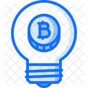 Idea Bulb Bitcoin Icon