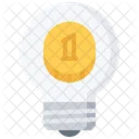 Idea Bulb Coin Icon