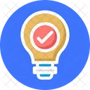 Idea Approved Symbol Light Bulb With Check Mark Project Approved Concept Icon