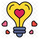 Idea De Amor Idea Bombilla Icono