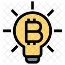 Ideia Bitcoin Luz Ideia Ícone