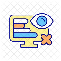 Identify computer problem Icon - Download in Colored Outline Style